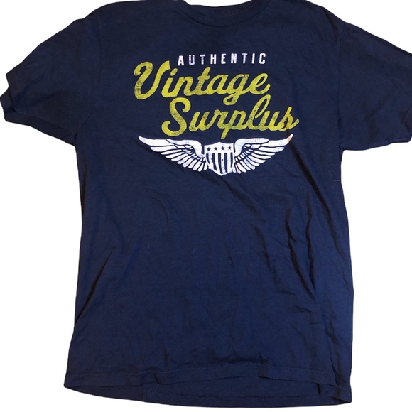 Dark Blue “Vintage Surplus” Short Sleeved Tee - Picture 1 of 3
